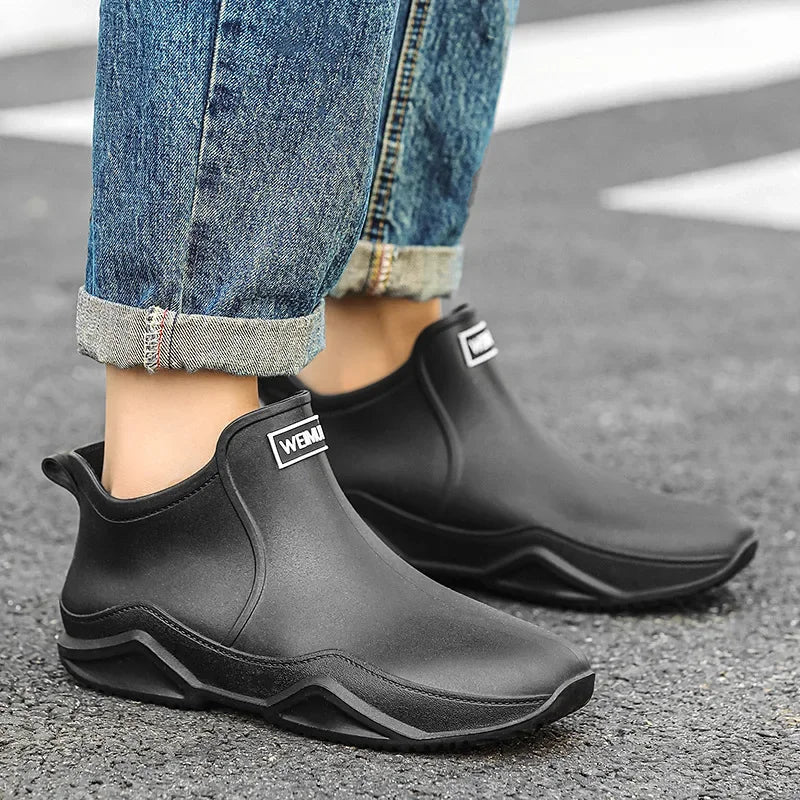 Men's Women Ankle Rain Boots Fashion Water Proof 