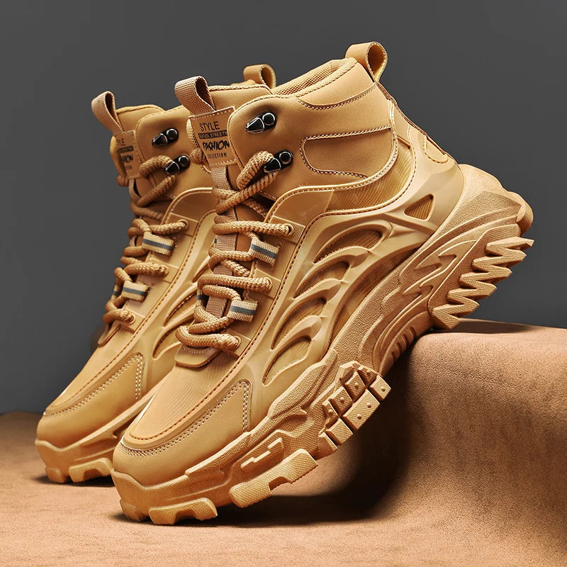 Men's Boots Outdoor Waterproof Men Ankle Boots Men Platform 