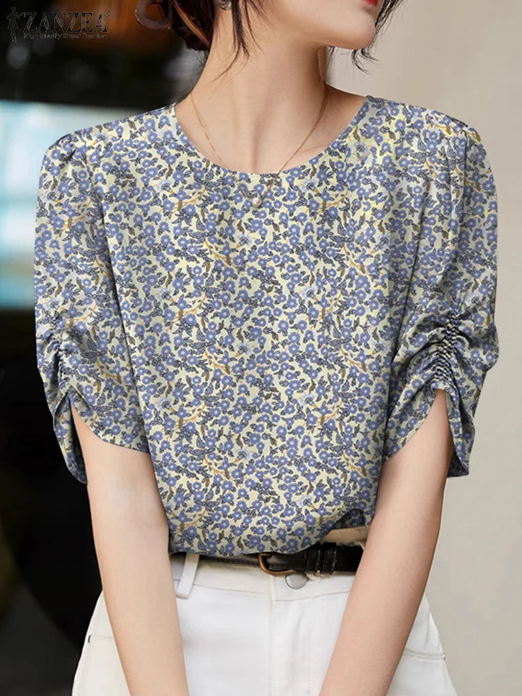 Summer Floral Shirt STRAIGHT Collar: