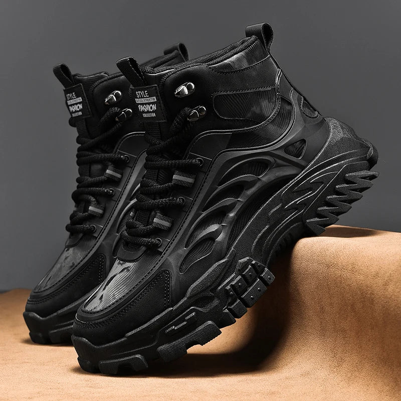 Men's Boots Outdoor Waterproof Men Ankle Boots Men Platform 