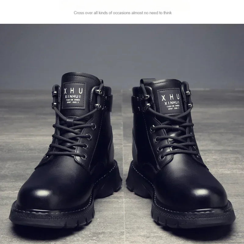 Ankle Men's Motorcycle Boots Platform Boots Man Outdoor 