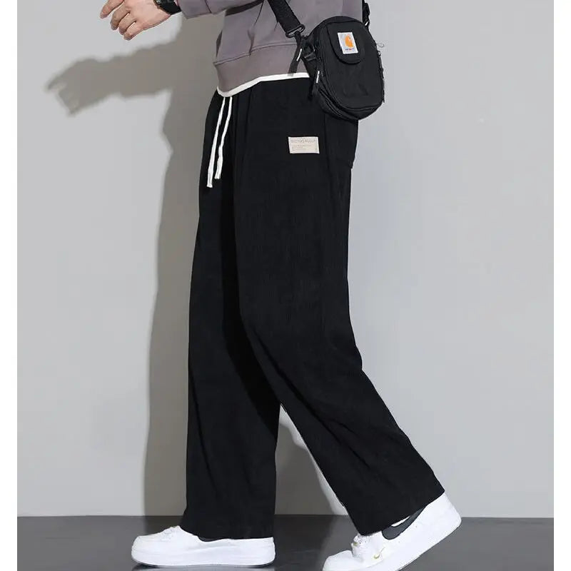 Corduroy Pants for Men 2025 Casual Wide Leg Trousers Soft.