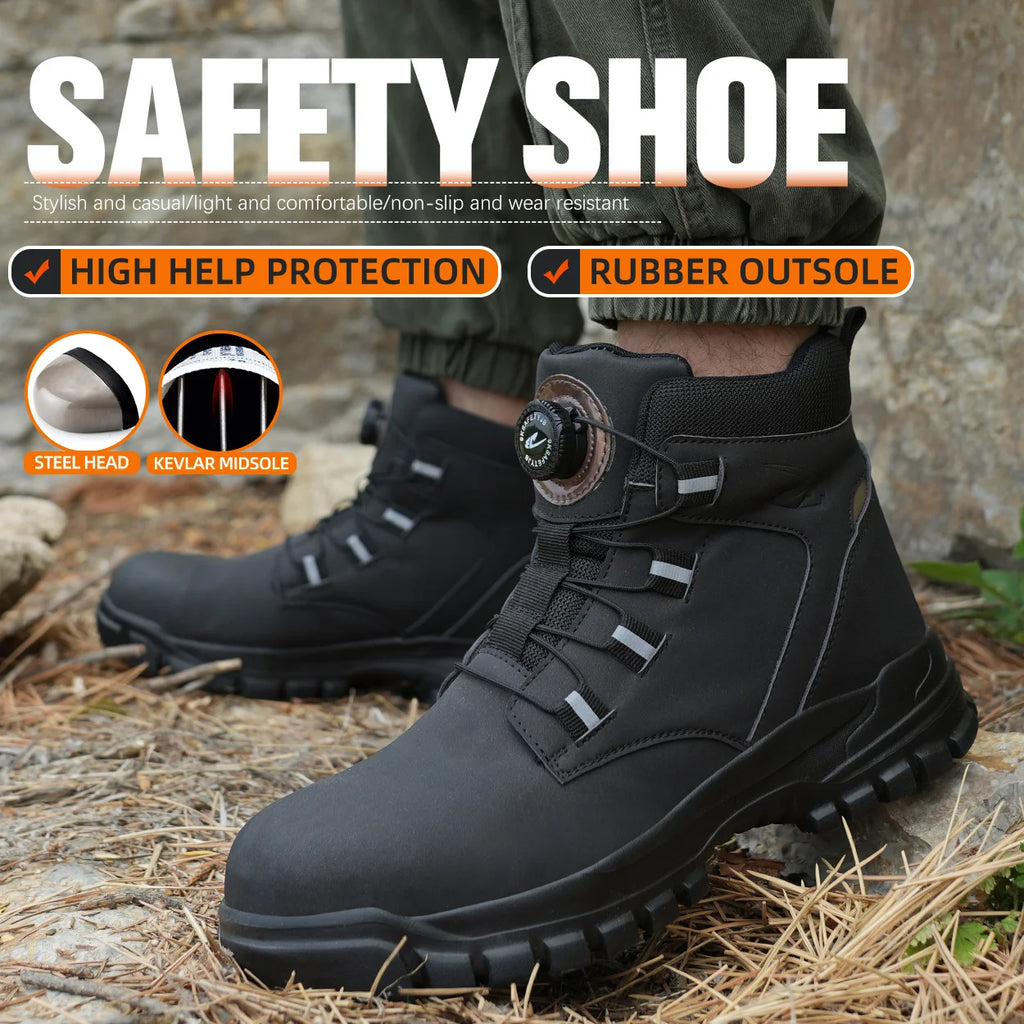 Waterproof Safety Boots Men Indestructible Steel Toe