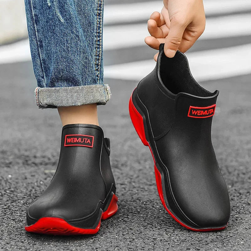 Men's Women Ankle Rain Boots Fashion Water Proof 