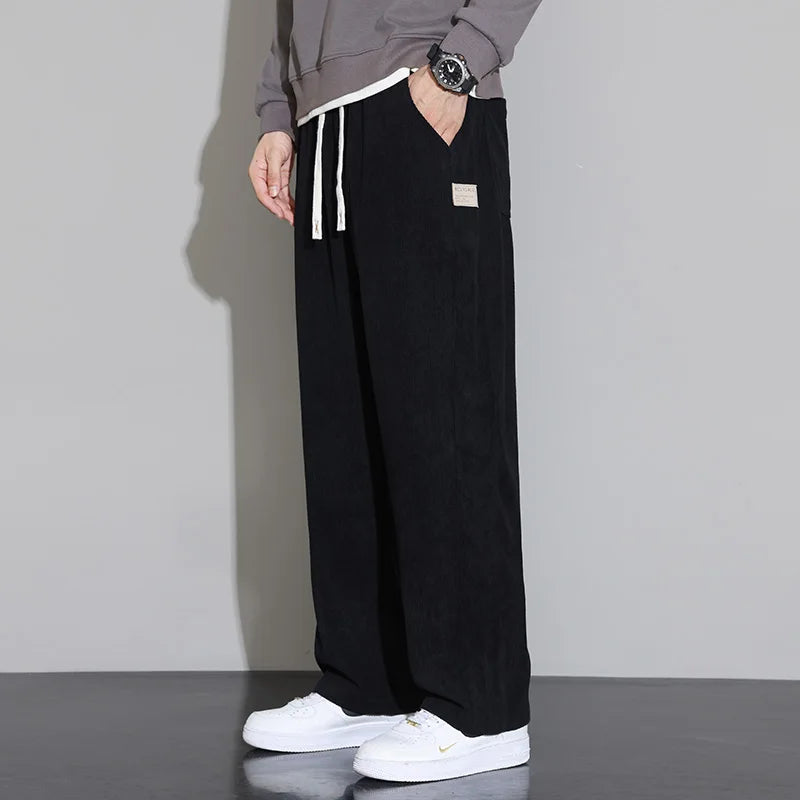 Corduroy Pants for Men 2025 Casual Wide Leg Trousers Soft.