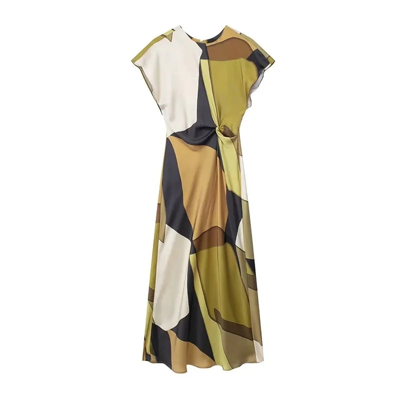 Long Dress O-Neck Style Vintage