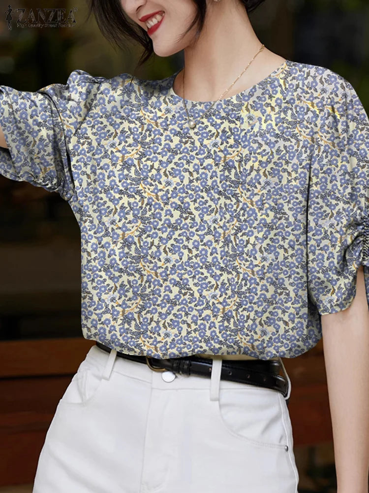 Summer Floral Shirt STRAIGHT Collar: