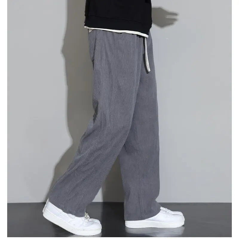 Corduroy Pants for Men 2025 Casual Wide Leg Trousers Soft.