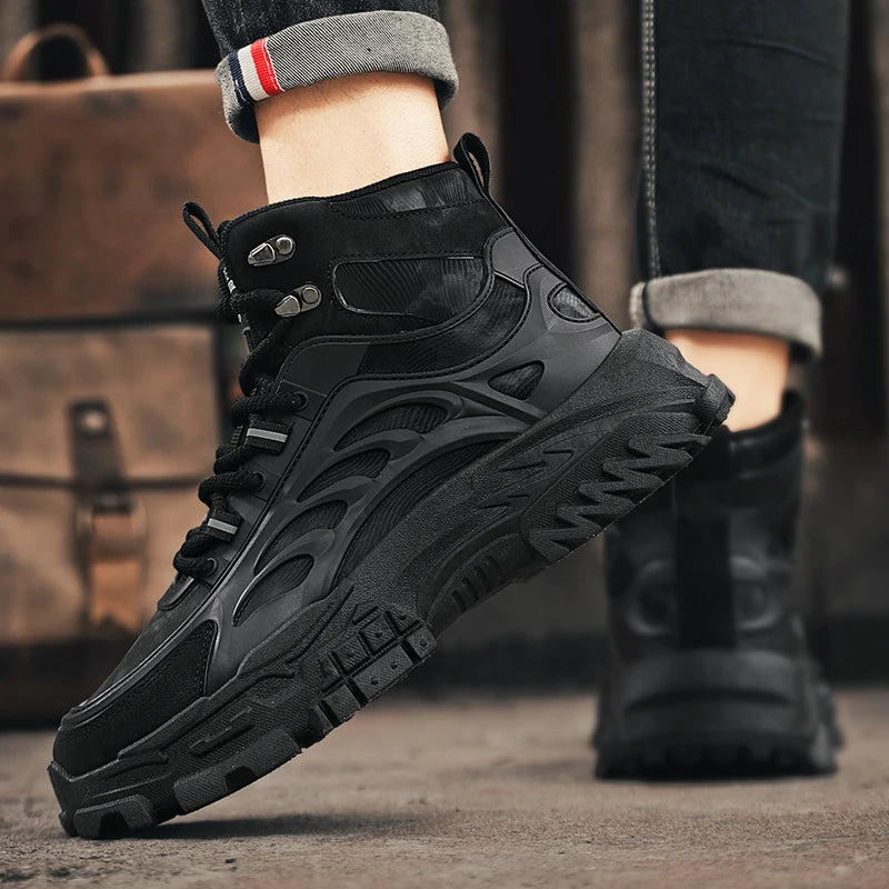 Men's Boots Outdoor Waterproof Men Ankle Boots Men Platform 