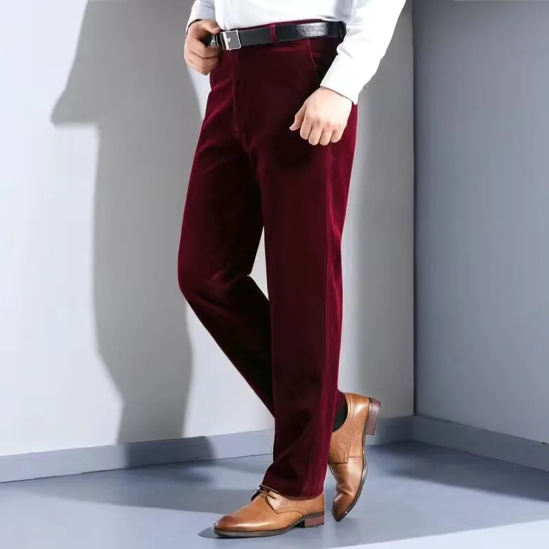 Corduroy pants loose joggers middle-aged men 