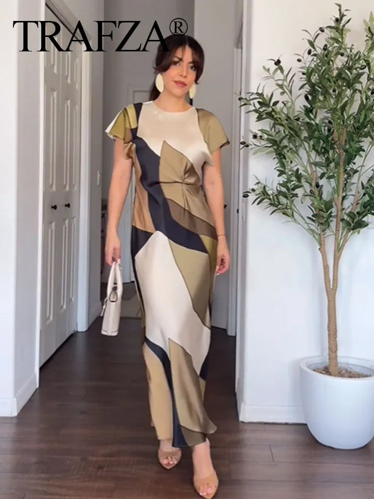 Long Dress O-Neck Style Vintage