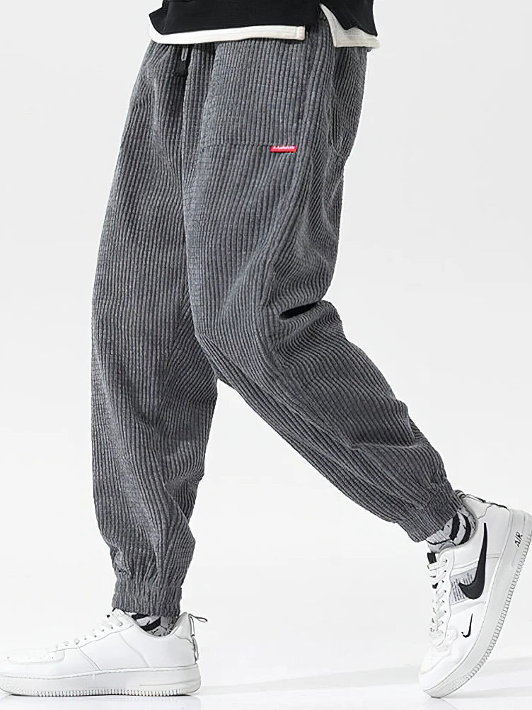 Baggy Corduroy Jogger Pants Men Tech Fleece Sweatpants Man 