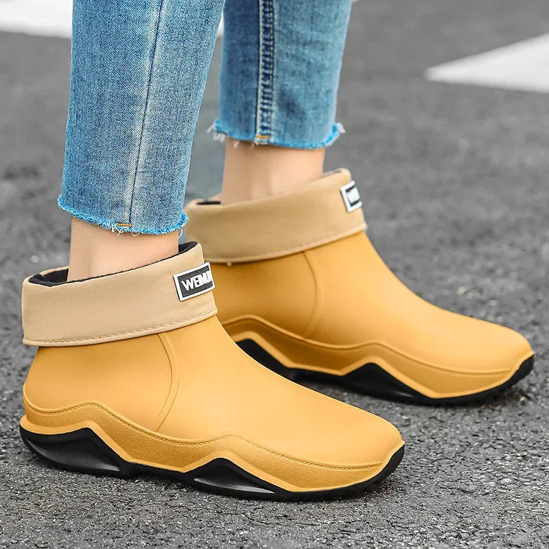 Men's Women Ankle Rain Boots Fashion Water Proof 