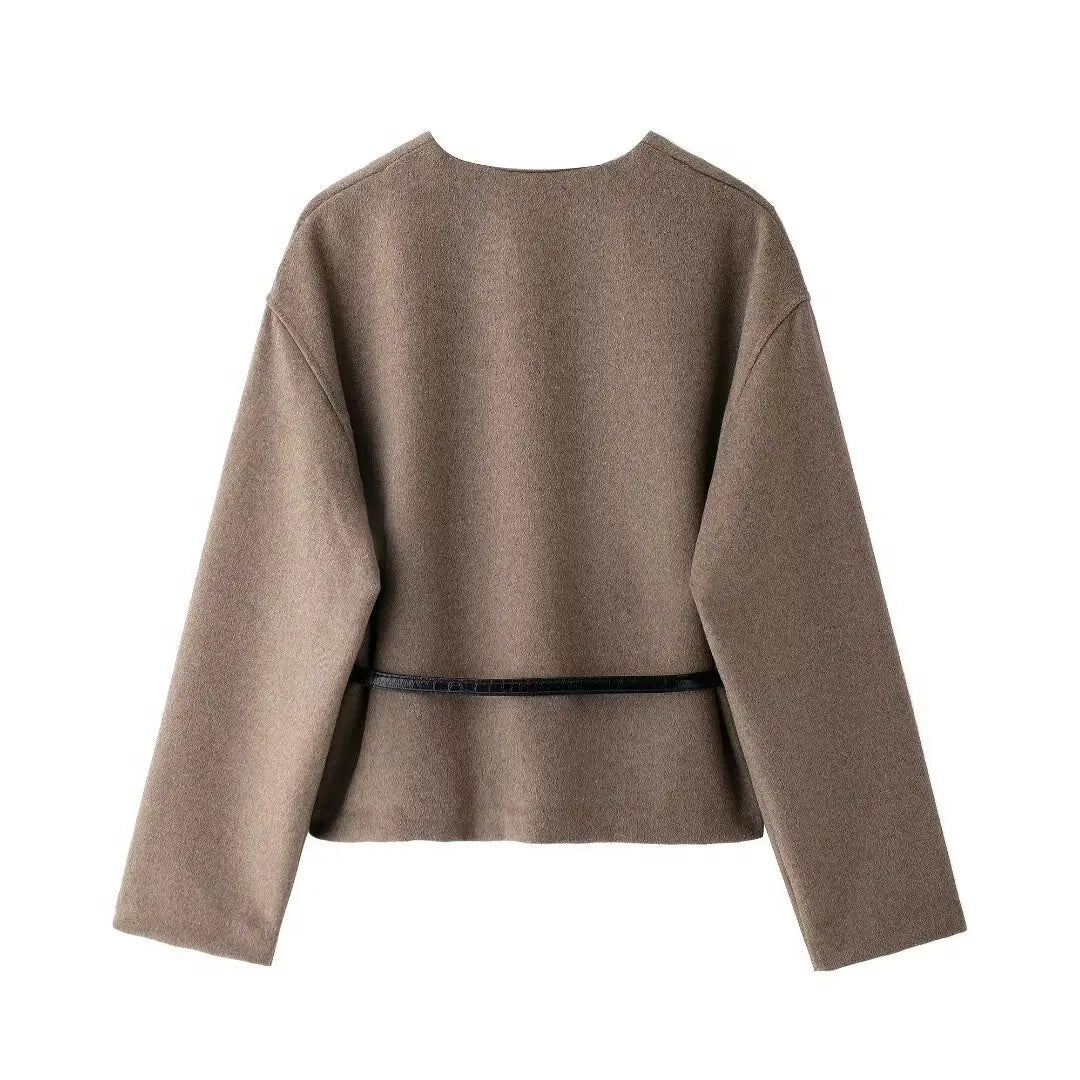 Women's Outerwear 2024 New Fashion With Belt 