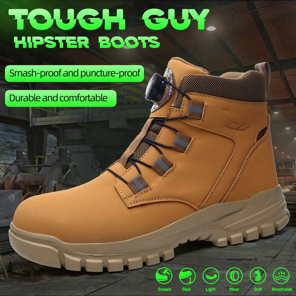 Waterproof Safety Boots Men Indestructible Steel Toe
