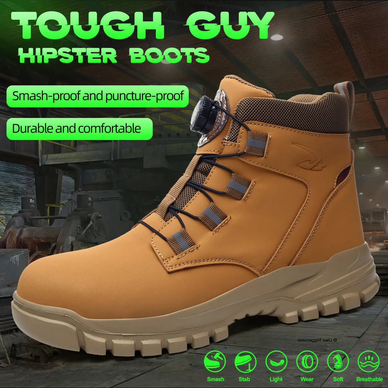 Waterproof Safety Boots Men Indestructible Steel Toe