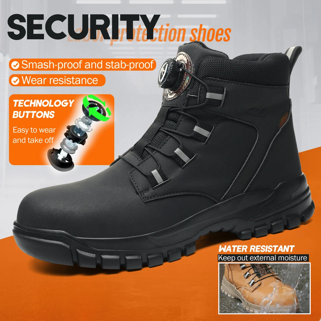 Waterproof Safety Boots Men Indestructible Steel Toe