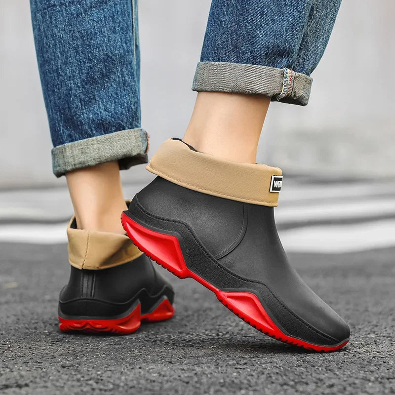 Men's Women Ankle Rain Boots Fashion Water Proof 