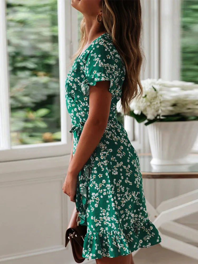 Floral Womens Dress Elegant Summer Casual Fashion
