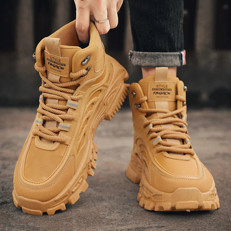 Men's Boots Outdoor Waterproof Men Ankle Boots Men Platform 