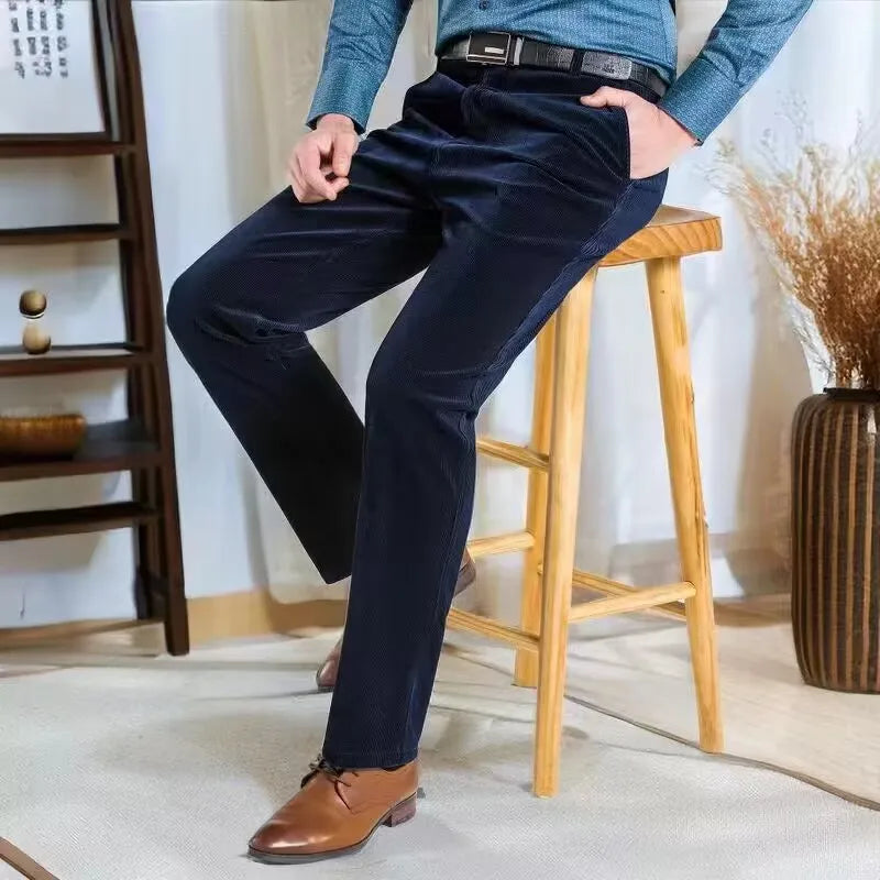Corduroy pants loose joggers middle-aged men 