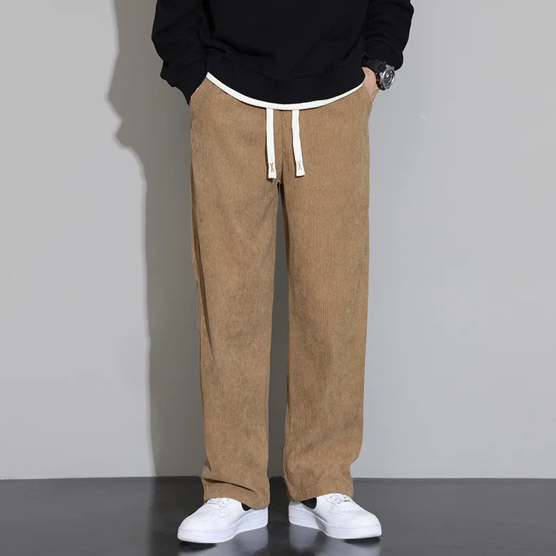 Corduroy Pants for Men 2025 Casual Wide Leg Trousers Soft.