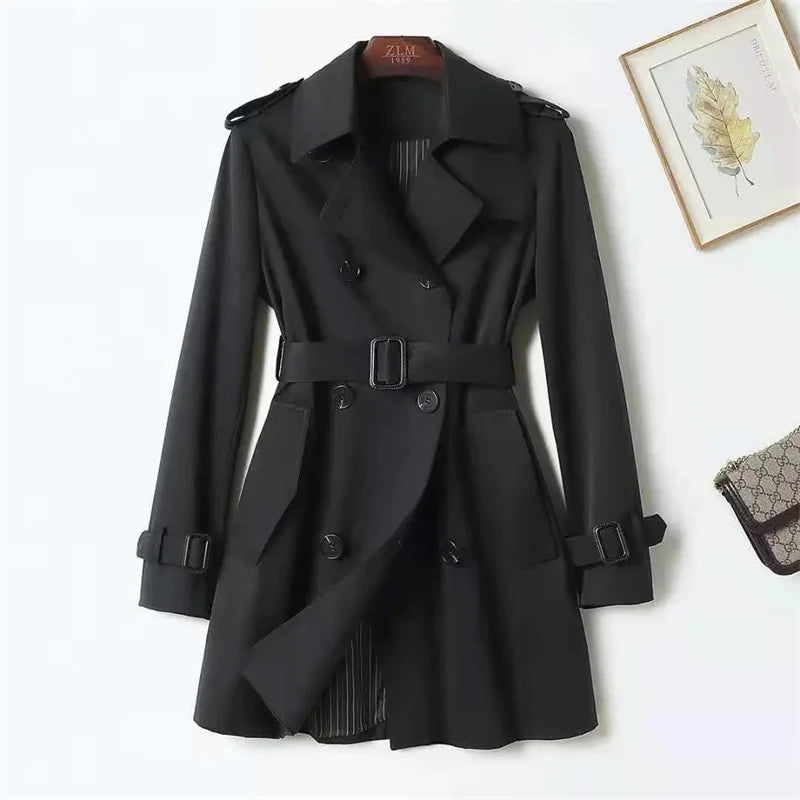 Trench Coat for Women Double Breasted British Trench Coats 