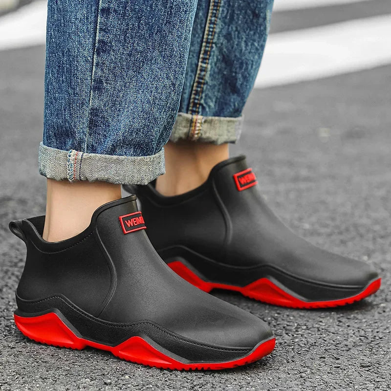 Men's Women Ankle Rain Boots Fashion Water Proof 