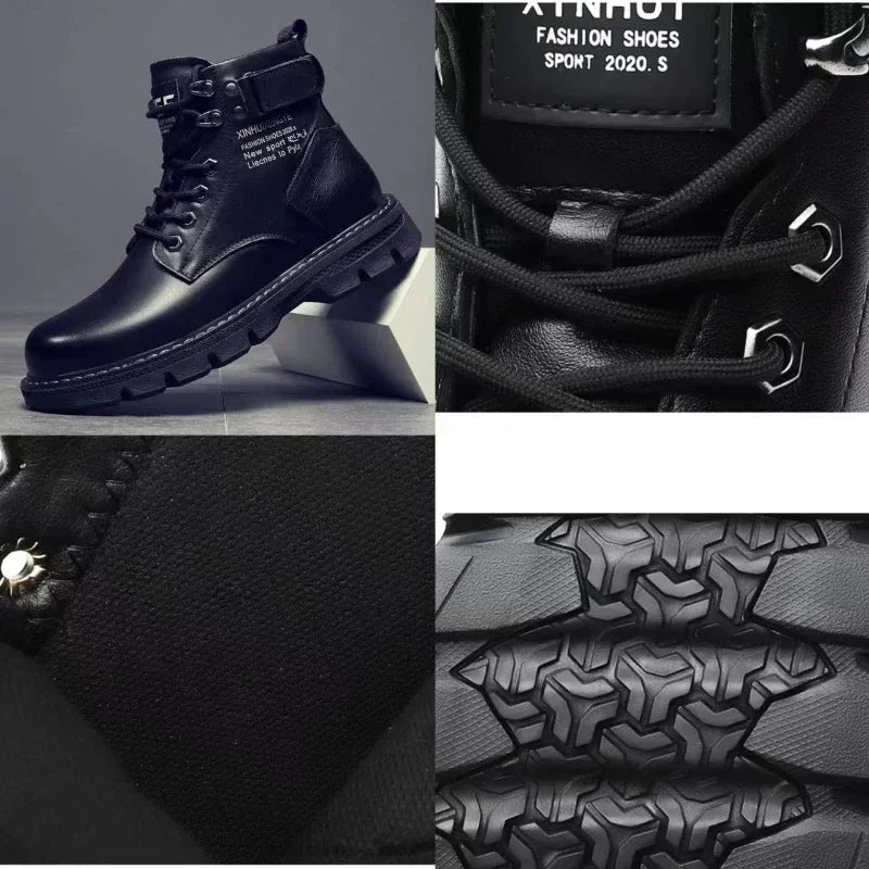 Ankle Men's Motorcycle Boots Platform Boots Man Outdoor 