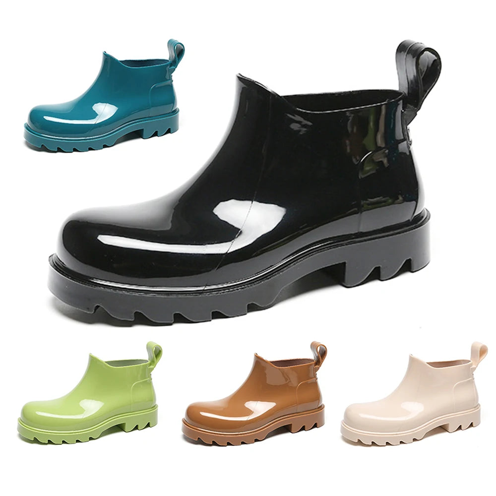 Fashion Women Waterproof Rain Boots Female Ankle Boots
