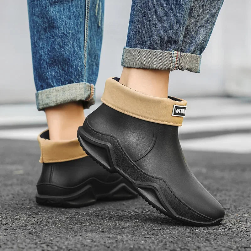 Men's Women Ankle Rain Boots Fashion Water Proof 