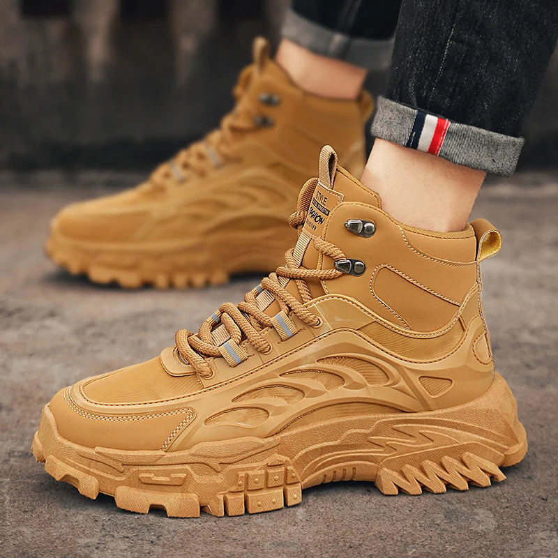 Men's Boots Outdoor Waterproof Men Ankle Boots Men Platform 