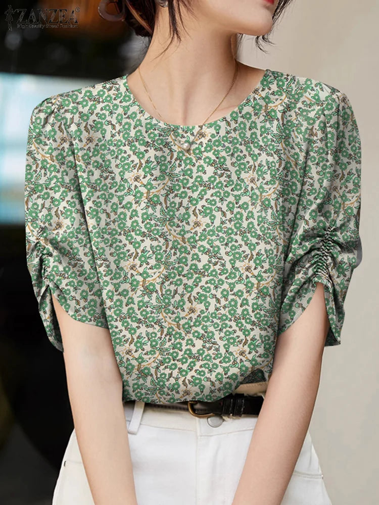 Summer Floral Shirt STRAIGHT Collar:
