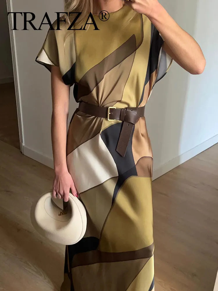 Long Dress O-Neck Style Vintage