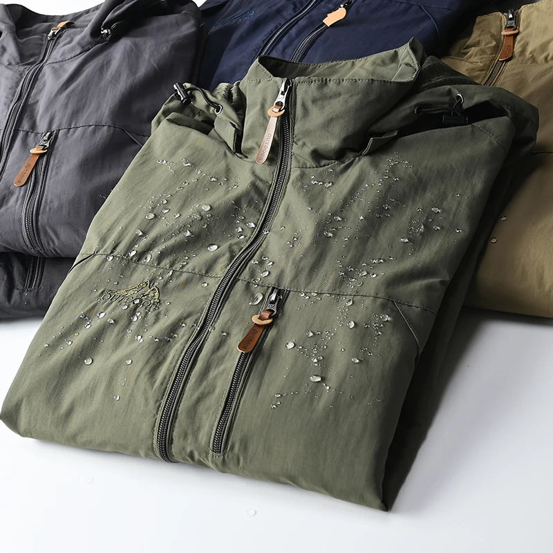 Windbreaker Men Tactical Jacket Waterproof Outdoor Hooded 