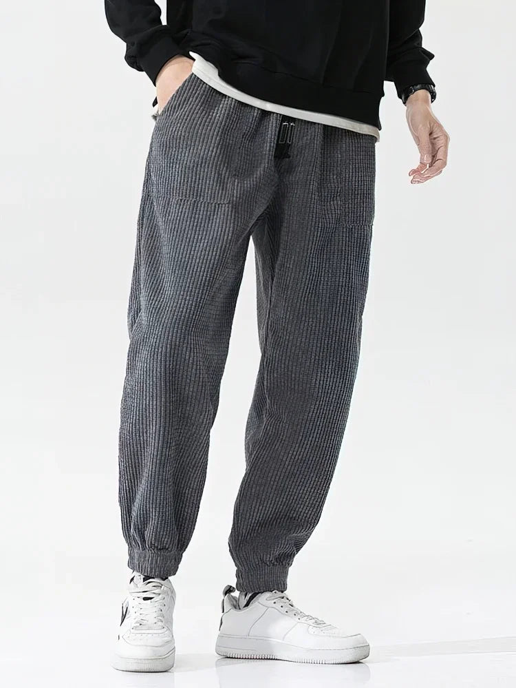 Baggy Corduroy Jogger Pants Men Tech Fleece Sweatpants Man 