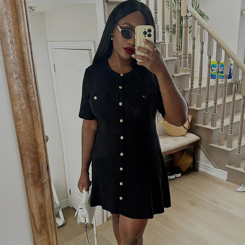 Elegant Mini Dress knee Mini Fabric