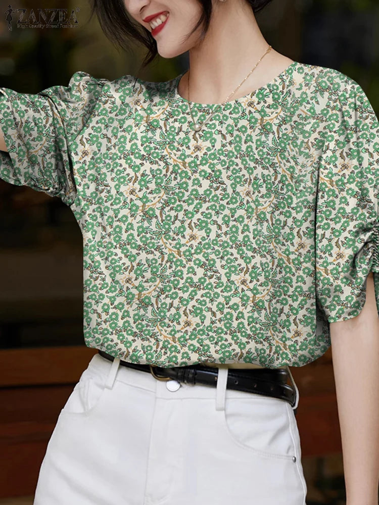 Summer Floral Shirt STRAIGHT Collar: