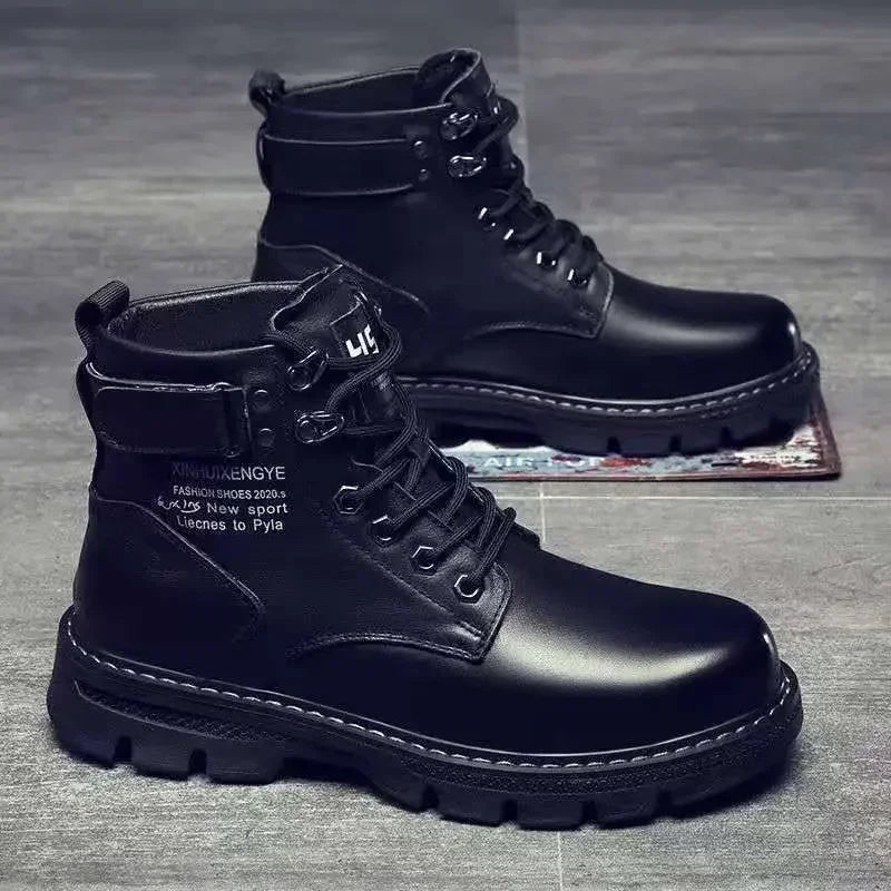 Ankle Men's Motorcycle Boots Platform Boots Man Outdoor 