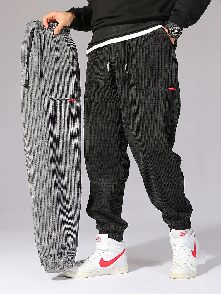 Baggy Corduroy Jogger Pants Men Tech Fleece Sweatpants Man 