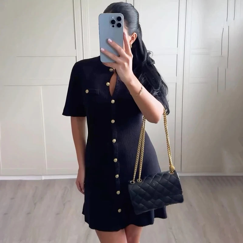 Elegant Mini Dress knee Mini Fabric