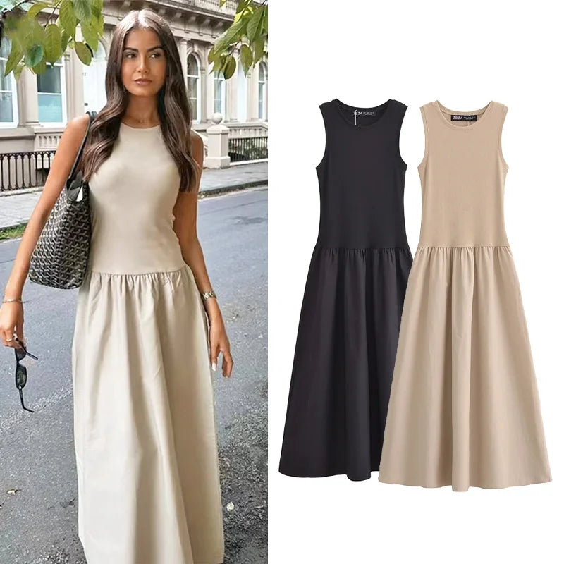Elegant Long Spring Dress Weaving