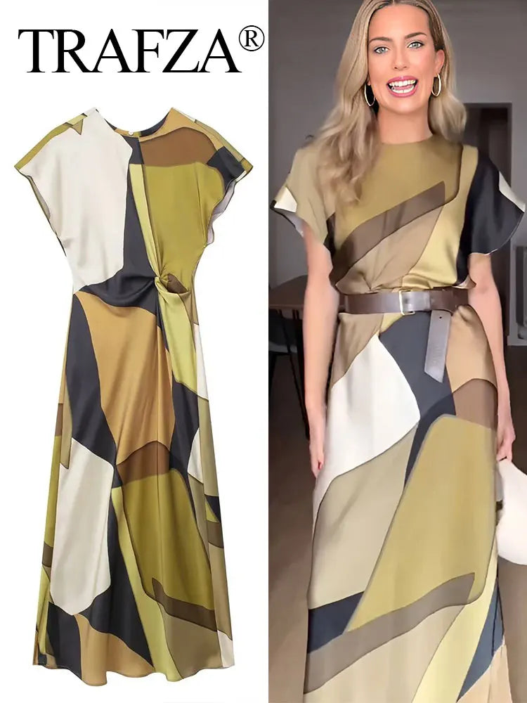 Long Dress O-Neck Style Vintage