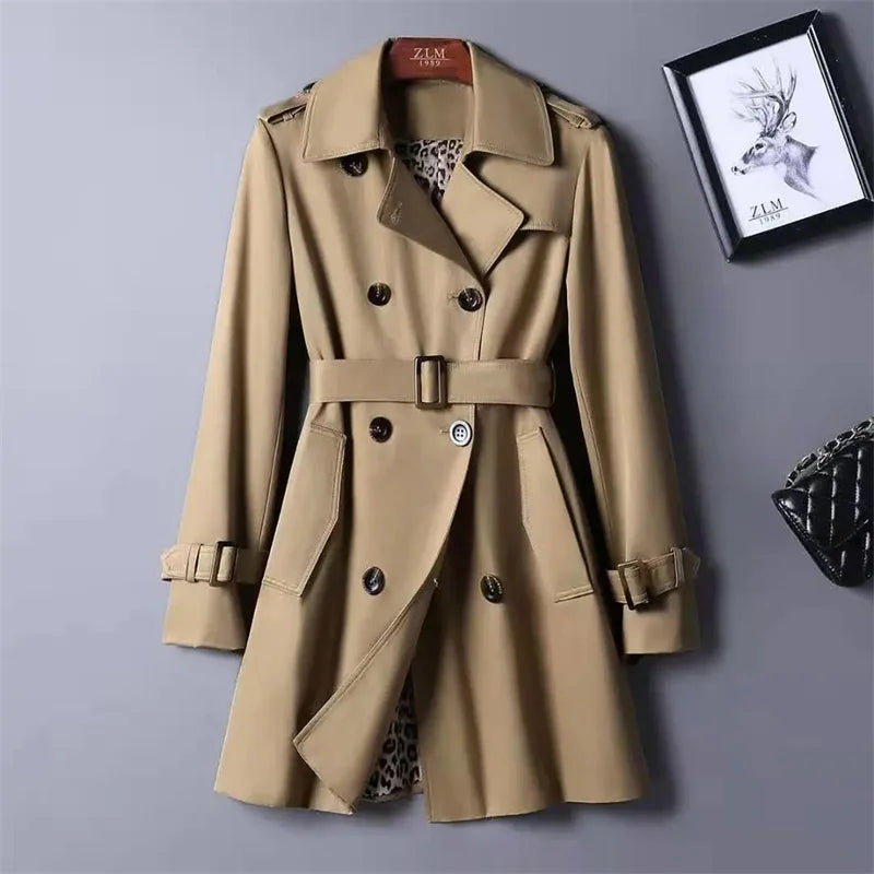 Trench Coat for Women Double Breasted British Trench Coats 