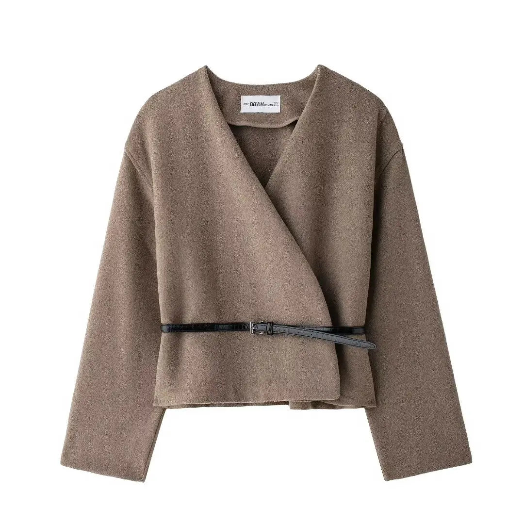 Women's Outerwear 2024 New Fashion With Belt 